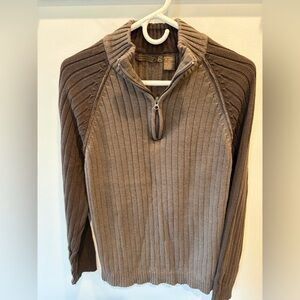 Men's Vintage XL Brown Ribbed Sweater